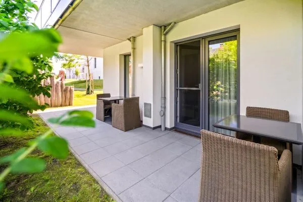 Ferienwohnung Große Strandburg Ostseebad Wustrow ZweiWasser Alte Seefahrtschule - Terrasse  Große Strandburg