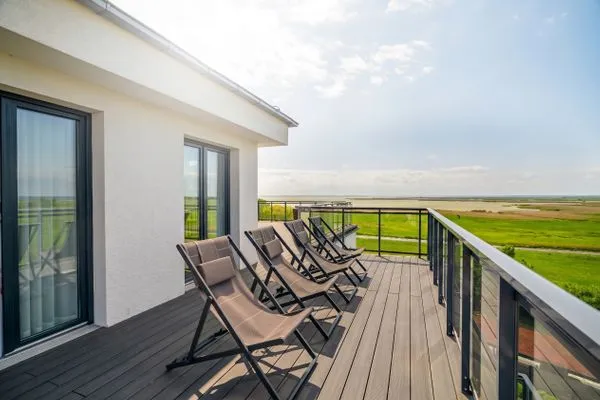 Ferienwohnung Sommersuite Ostseebad Wustrow ZweiWasser Alte Seefahrtschule Dachterrasse mit Weitblick  Sommersuite