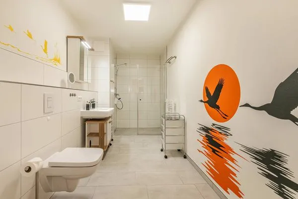 Badezimmer  Der Kranich