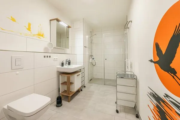 Badezimmer  Der Kranich