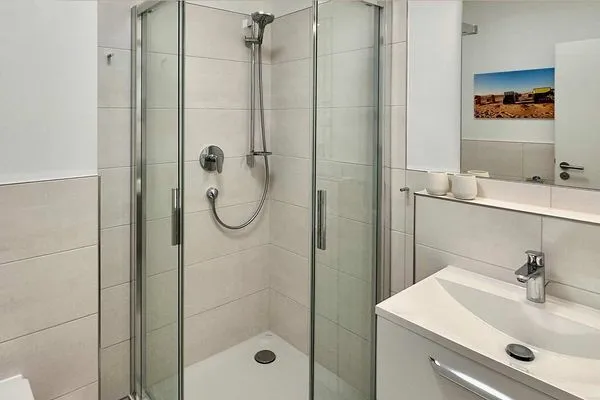 Badezimmer  Ferienwohnung Haffzauber