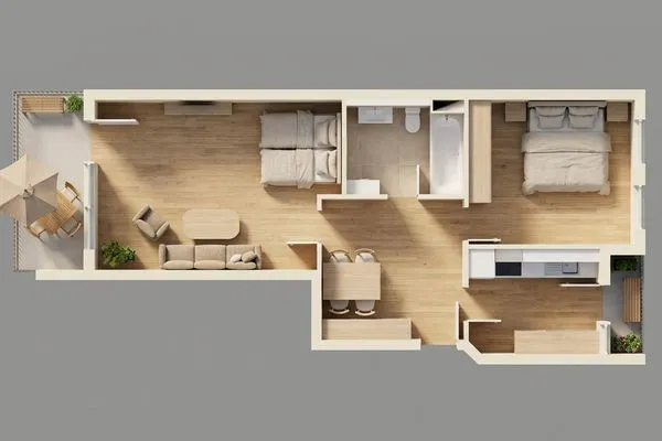 Grundriss  Ferienwohnung Seemöwe