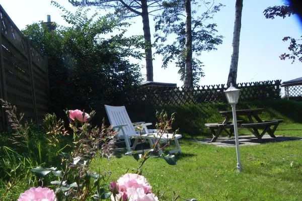 Garten mit Rosen am ferienhaus Sanskiin in Süddorf auf Amrum Hüs Sanskiin Ferienwohnung *Goodshenk*