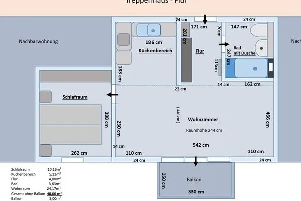 Grundriss Residenz am Strand Bernsteinglück -  Wohnung 1-09