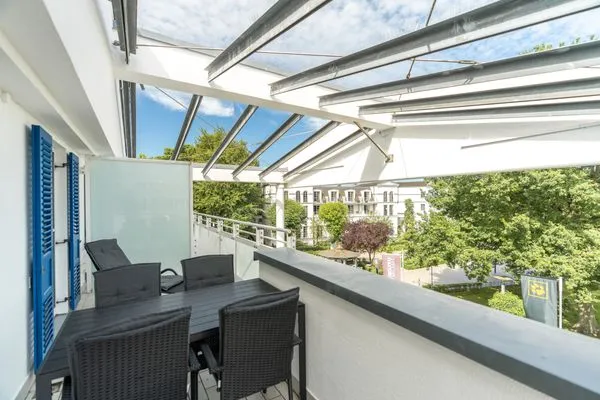 Ferienwohnung Herzog Barnim Aparthotel Zingst - Blick in den Innenhof  Herzog Barnim