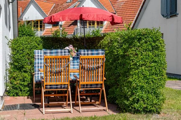 Kleine Terrasse Ferienpark Freesenbruch Reihenhaus 6 - Delfin