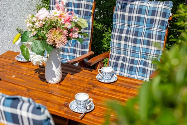 Kleine Terrasse Ferienpark Freesenbruch Reihenhaus 6 - Delfin