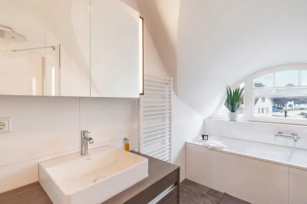 Badezimmer  Ferienhaus Baltic Huus mit Sauna, Kamin und Sonnenterrasse