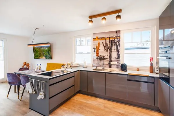 Küche / Küchenzeile  Ferienhaus Baltic Huus mit Sauna, Kamin und Sonnenterrasse