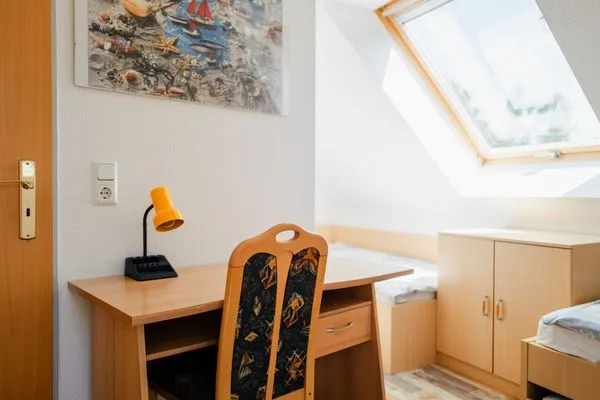 Schlafzimmer mit zwei Einzelbetten Am Deich Am Deich Haus 26