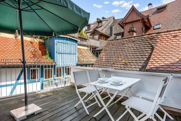 Multi-Fewo-Haus Zitronengässle 1 Ferienwohnung Metta Lindau Insel - Dachterrasse