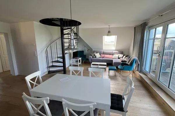 Wohnzimmer  Ferienwohnung Inselblick - bis Hiddensee und nach Mön