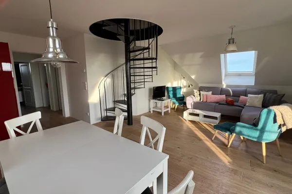 Wohnzimmer  Ferienwohnung Inselblick - bis Hiddensee und nach Mön
