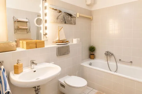 Badezimmer  Turmsuite Kühlungsborn
