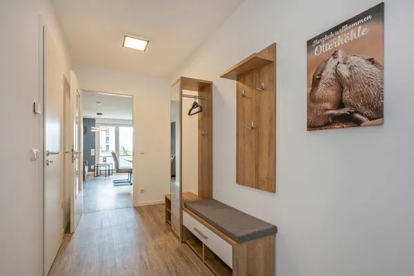 Fassade / Eingang  Ferienwohnung Otterhöhle mit Fitness-, Sauna und Kinderspielbereich.
