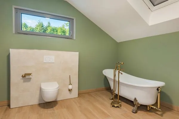 Badezimmer  Ferienhaus "Haffhus" mit Balkon, Terrasse und 2 Bädern