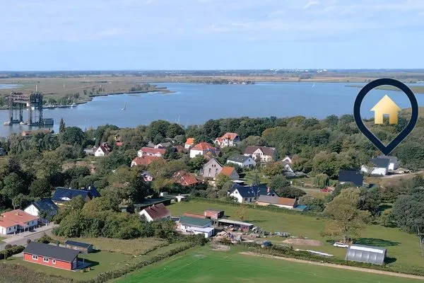 Vogelperspektive  Ferienhaus "Haffhus" mit Balkon, Terrasse und 2 Bädern