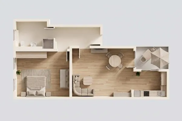 Grundriss  Ferienwohnung Kanten nur 500 Meter bis zum Strand mit Sonnenterrasse