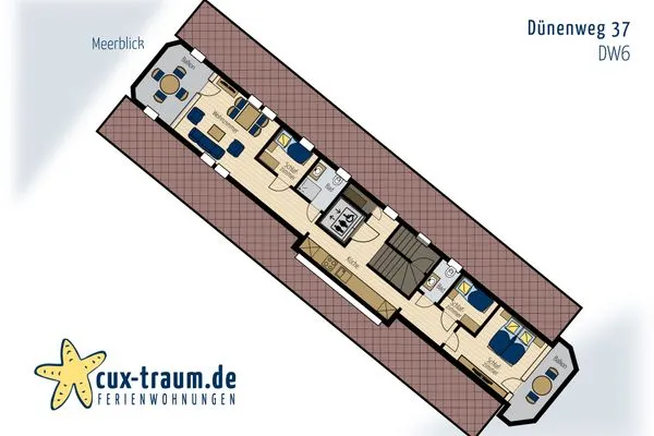 Grundriss  Penthouse Dünenweg 37