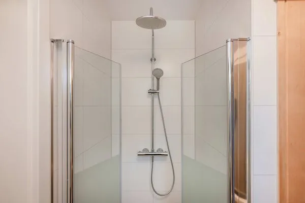Badezimmer  Ferienhaus Haff-Sommer mit Kamin, Sauna und Terrasse