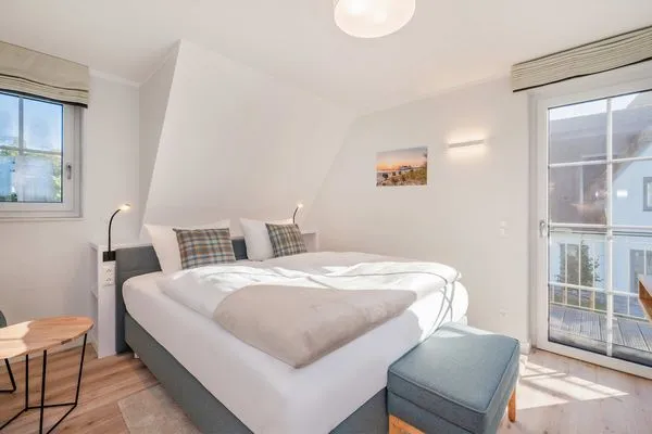 Schlafzimmer  Ferienhaus Haff-Liebe mit Sauna, Kamin und Sonnenterrasse