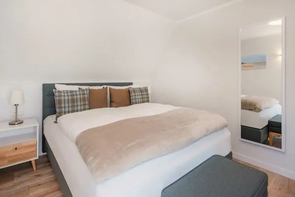 Schlafzimmer  Ferienhaus Haff-Liebe mit Sauna, Kamin und Sonnenterrasse