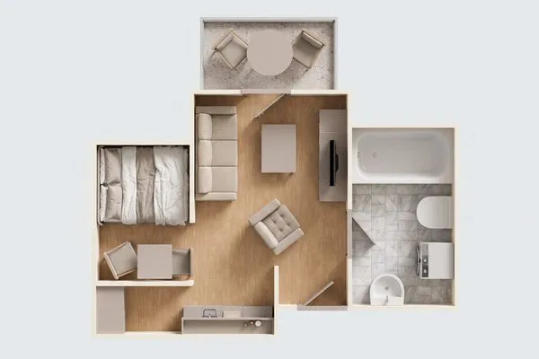 Grundriss  Villa Sanke App. Sonnenschein nur 200 Meter zum Strand mit Balkon