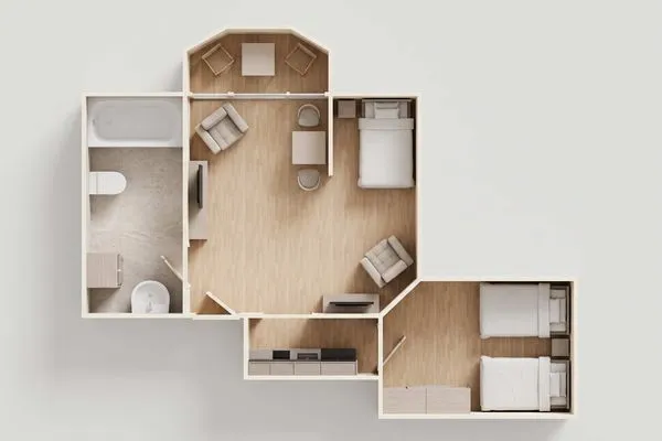 Grundriss  Villa Sanke App. Seeblick nur 200 Meter zum Strand mit Ostseeblick