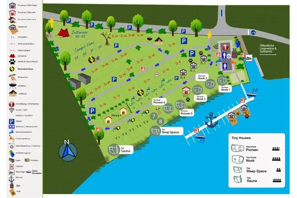 Vogelperspektive Ferienpark Süderstapel - Hausboot 1 Hundefreundlich
