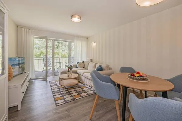 Wohnzimmer  Ferienwohnung Lieblingseck nur 400 m zum Strand mit Balkon