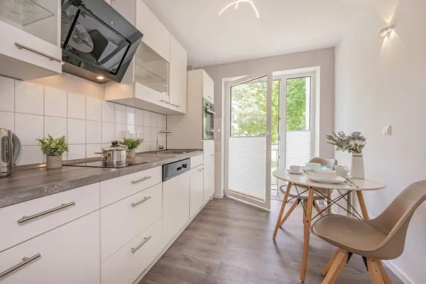 Küche / Küchenzeile  Ferienwohnung Lieblingseck nur 400 m zum Strand mit Balkon