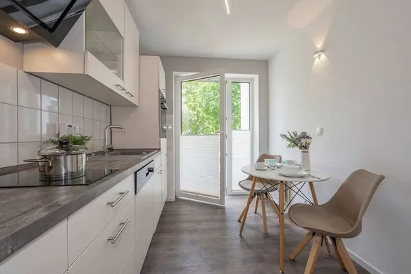 Küche / Küchenzeile  Ferienwohnung Lieblingseck nur 400 m zum Strand mit Balkon