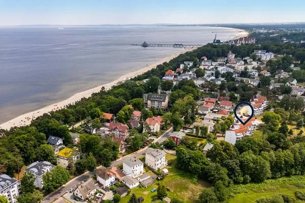 Vogelperspektive  Ferienwohnung Lieblingseck nur 400 m zum Strand mit Balkon