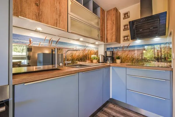 Küche / Küchenzeile  Ferienwohnung Inselzeit auf 2 Etagen mit Strandkorb und Balkon