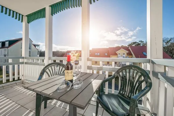 Balkon  Ferienwohnung Koralle nur 500 m zum Strand mit Balkon