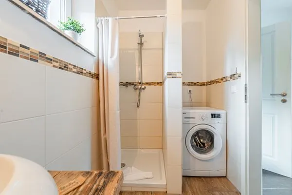 Badezimmer  Ferienwohnung Shabby-Chick Eckernförde