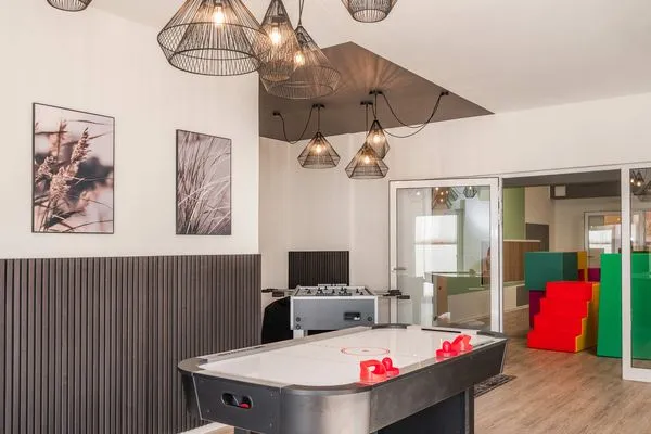 Spielanlage  Ferienwohnung Haffkoje Fitness, Sauna und Kinderspielbereich