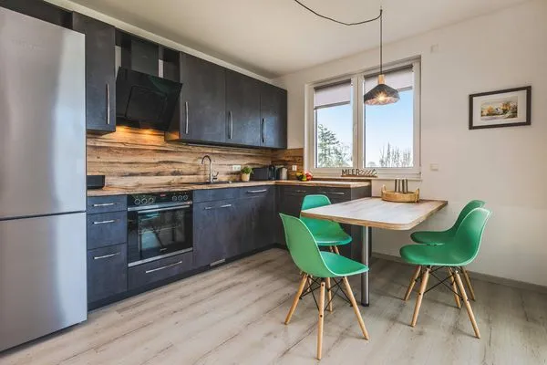 Küche / Küchenzeile  Ferienwohnung Meerzeit mit Sauna, Balkon und Wellnessbereich