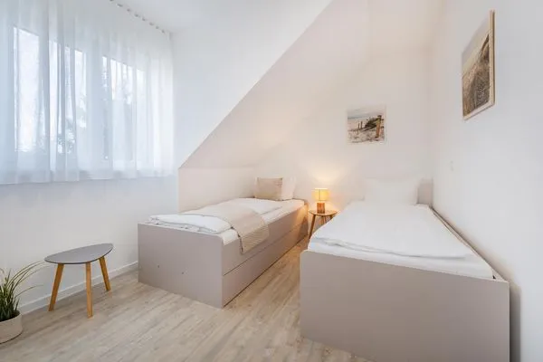 Schlafzimmer  Ferienhaus Meeresrauschen nur 700 m zum Strand mit Terrasse