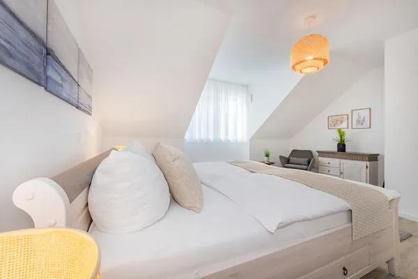 Schlafzimmer  Ferienhaus Meeresrauschen nur 700 m zum Strand mit Terrasse