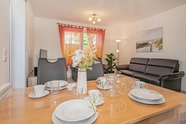 Wohnzimmer  Ferienwohnung Stranddüne nur 800 m zum Strand mit Terrasse