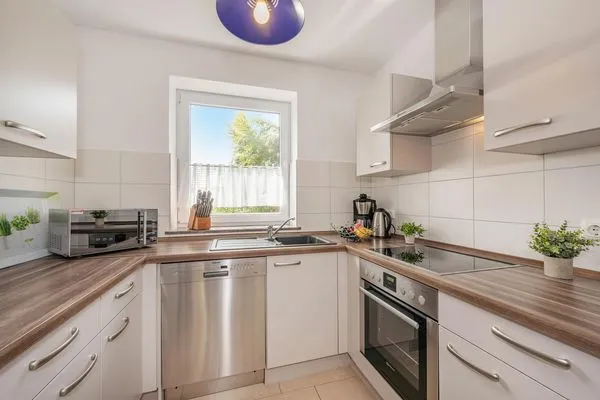 Küche / Küchenzeile  Ferienwohnung Stranddüne nur 800 m zum Strand mit Terrasse