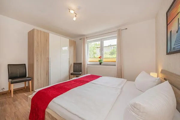 Schlafzimmer  Ferienwohnung Stranddüne nur 800 m zum Strand mit Terrasse