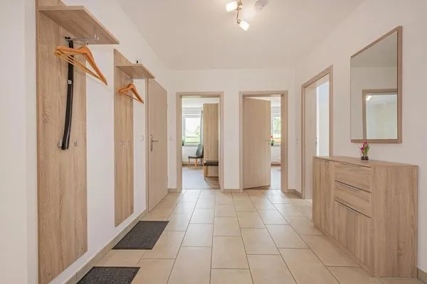Fassade / Eingang  Ferienwohnung Stranddüne nur 800 m zum Strand mit Terrasse