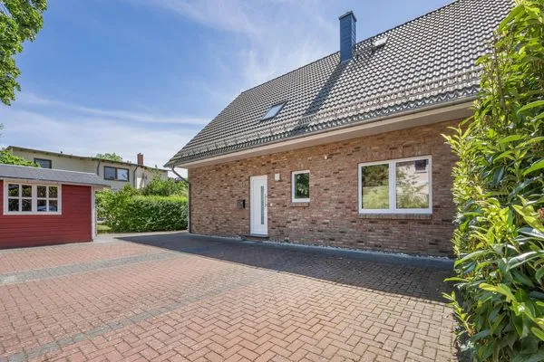 Fassade / Eingang  Ferienwohnung Stranddüne nur 800 m zum Strand mit Terrasse
