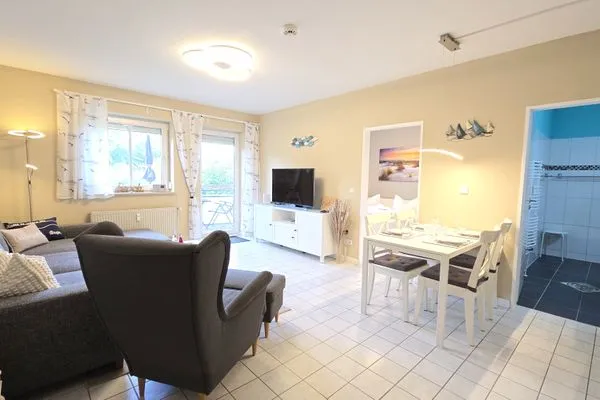 Wohnzimmer  Ferienwohnung "Lieblingsplatz" in Kalifornien an der Ostsee