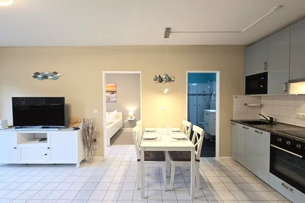 Wohnzimmer  Ferienwohnung "Lieblingsplatz" in Kalifornien an der Ostsee