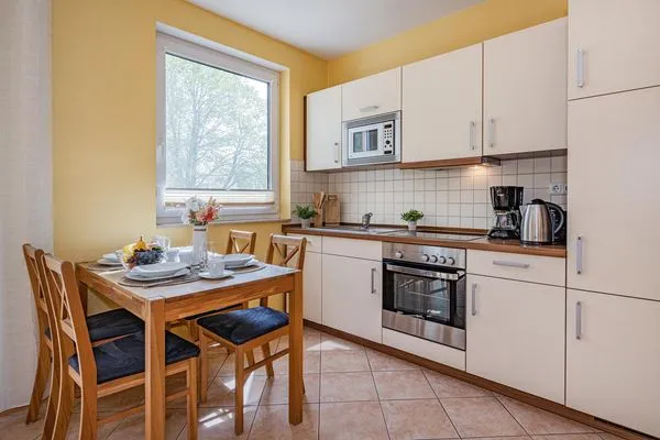 Küche / Küchenzeile  Ferienwohnung Sonnenblick mit Balkon und nur 800 m zum Strand
