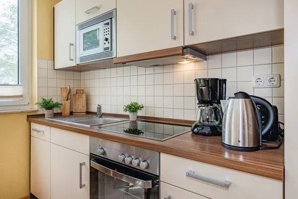 Küche / Küchenzeile  Ferienwohnung Sonnenblick mit Balkon und nur 800 m zum Strand
