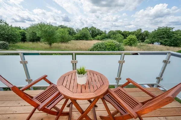 Balkon  Ferienhaus Albatros mit Terrasse, Balkon und Garten